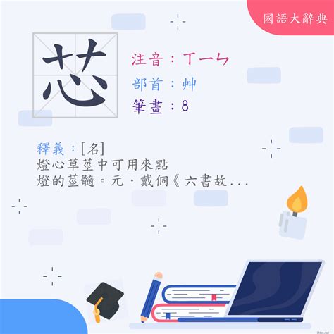 芯筆畫|字:芯 (注音:ㄒㄧㄣ,部首:艸) 